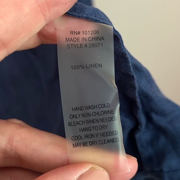 Soft Surroundings Blue Ombre Linen Button Front Tunic Size Medium - Picture 4 of 5